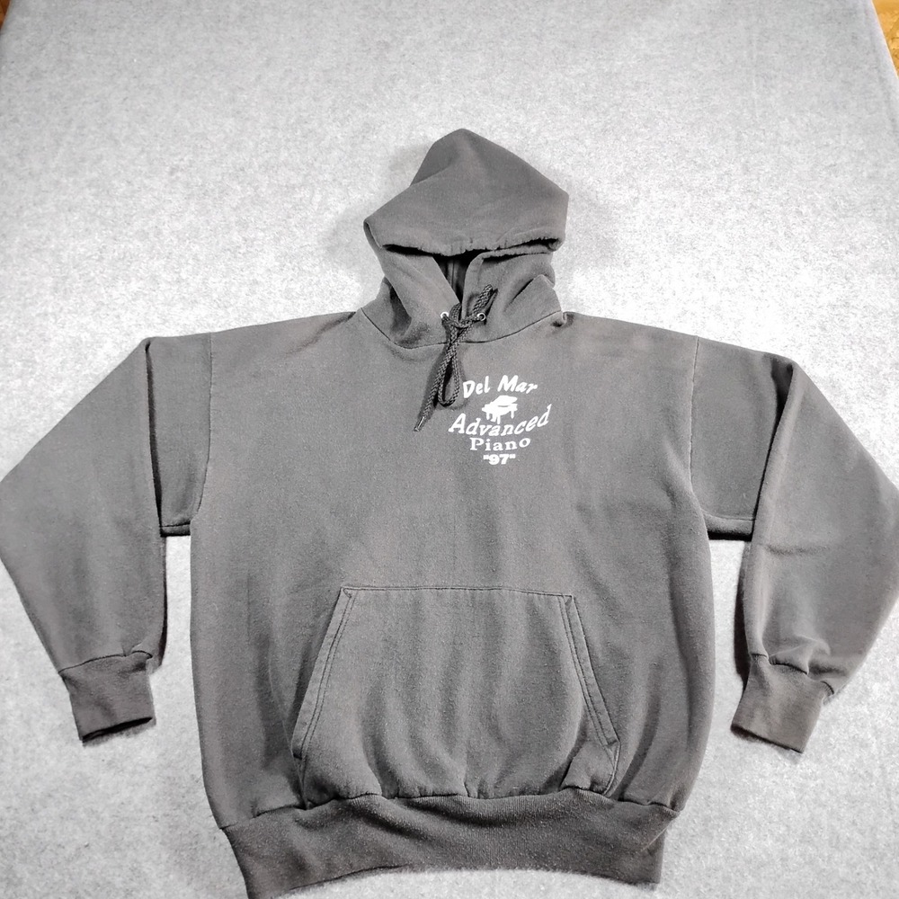 Vintage‎ Hanes Activewear Del Mar Advanced Piano 97 Hoodie Black Mens Large